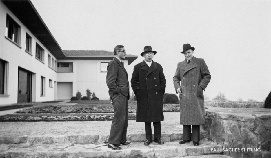 Conrad Beck, Béla Bartók, and Paul Sacher, Schönenberg, Pratteln, 1937 (private photograph, Paul Sacher Collection)